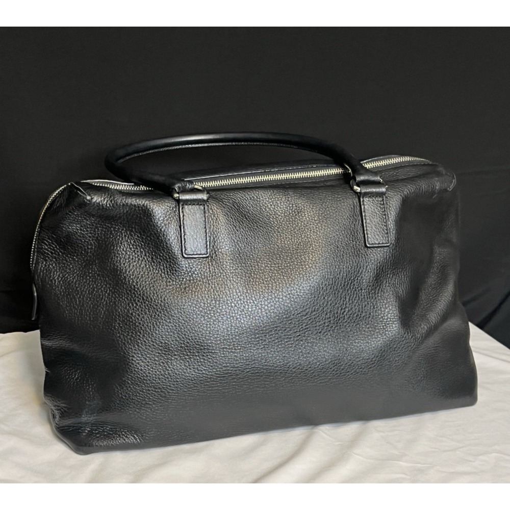 Michael Kors Black Pebble Leather Weekender Bag Luggage Satchel Bag Tote 16 x 13 - Picture 6 of 16